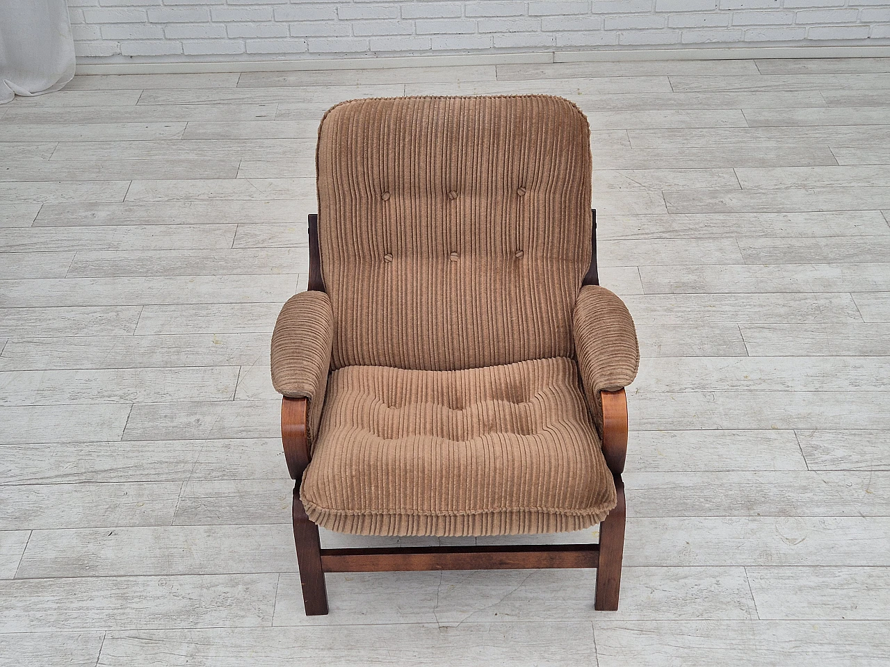 Danish lounge chair corduroy, 1970s 9