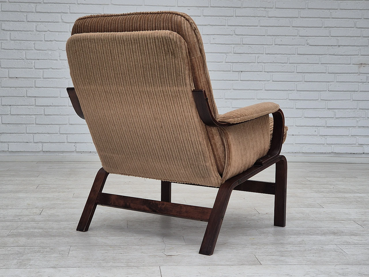 Danish lounge chair corduroy, 1970s 13