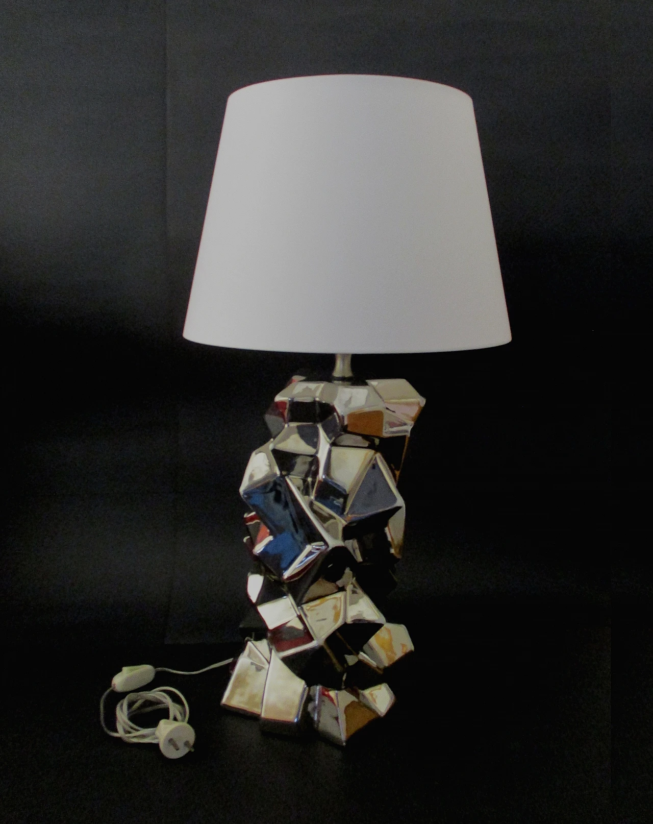 Ugo Zaccagnini cubic ceramic lamp, 1960s 1