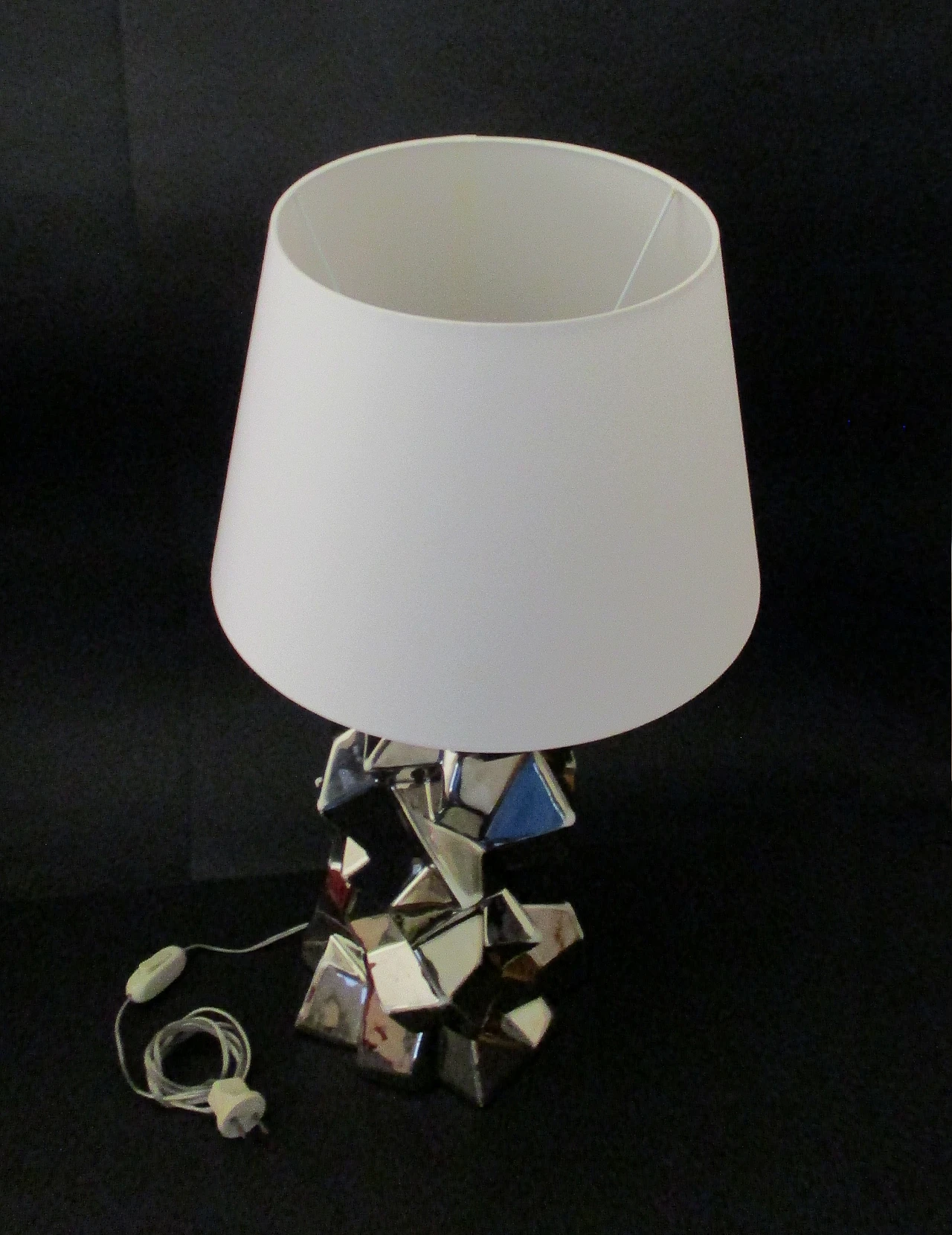 Ugo Zaccagnini cubic ceramic lamp, 1960s 4