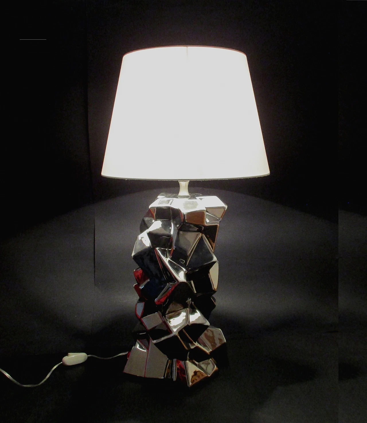 Ugo Zaccagnini cubic ceramic lamp, 1960s 5