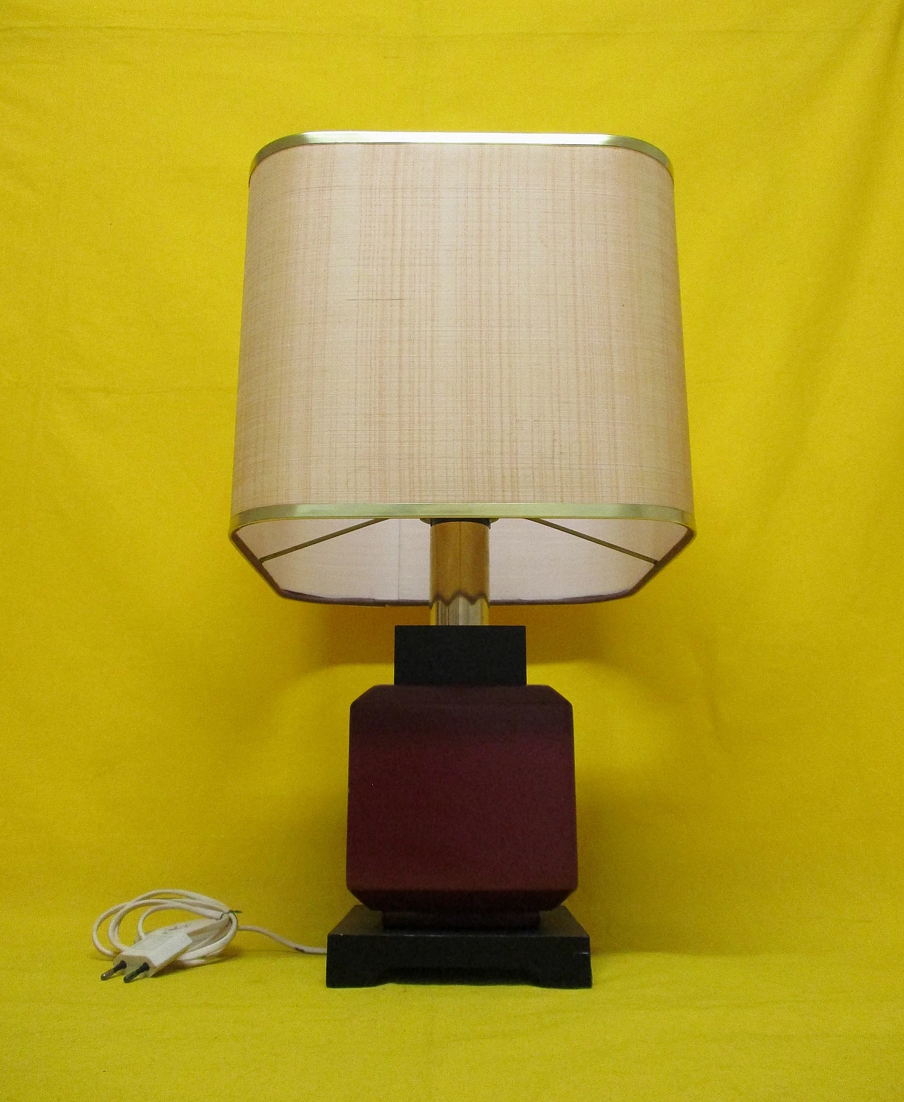 Artistic lamp in lacquered wood and metal from the 70s 3