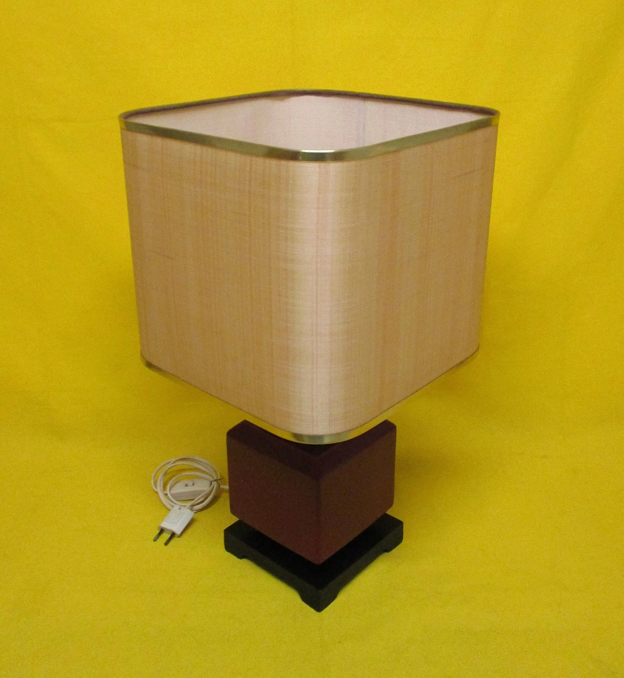 Artistic lamp in lacquered wood and metal from the 70s 4