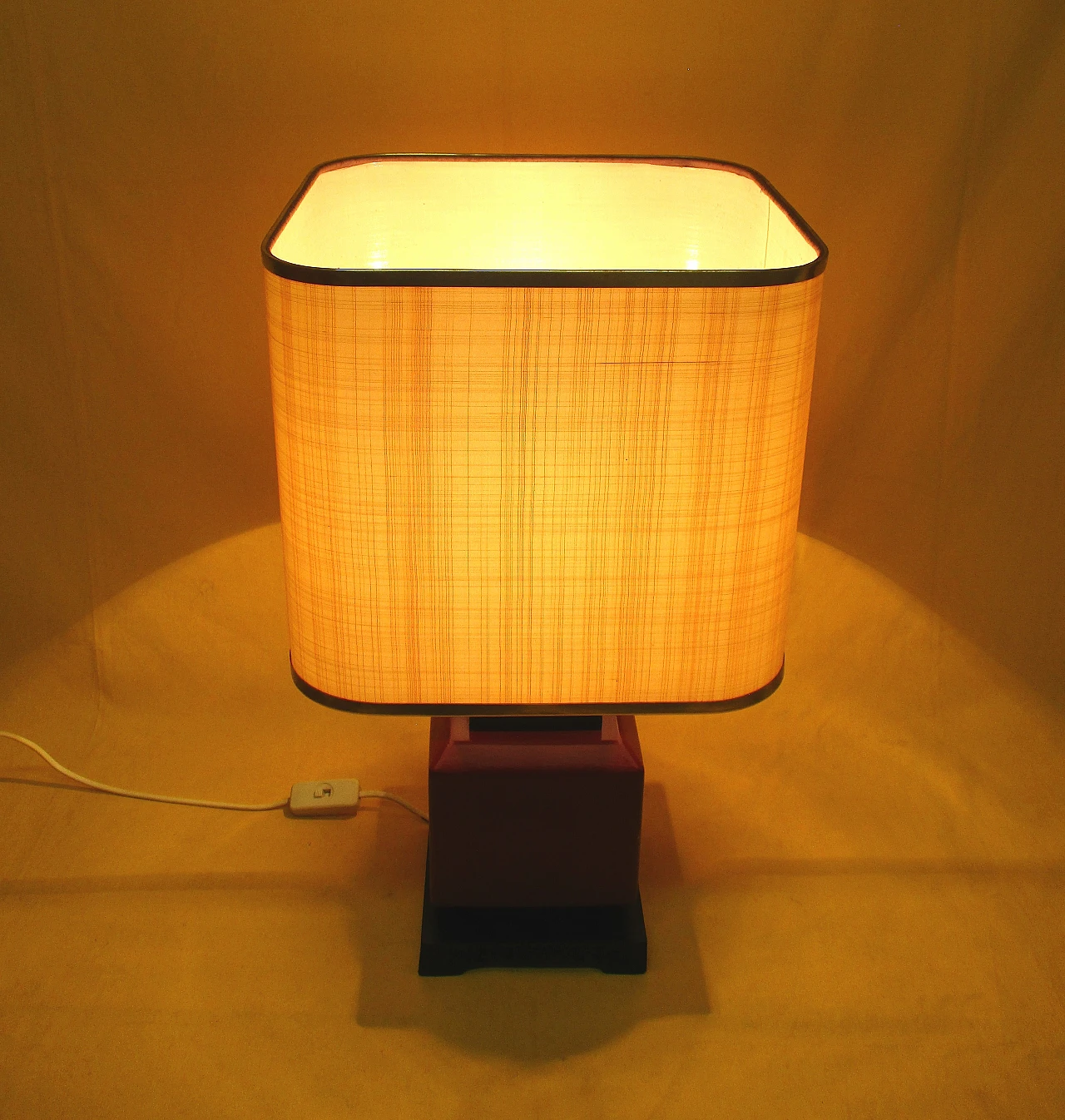 Artistic lamp in lacquered wood and metal from the 70s 7