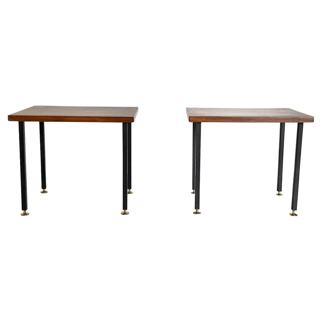 Pair of teak and brass bedside tables from the 1950s 2