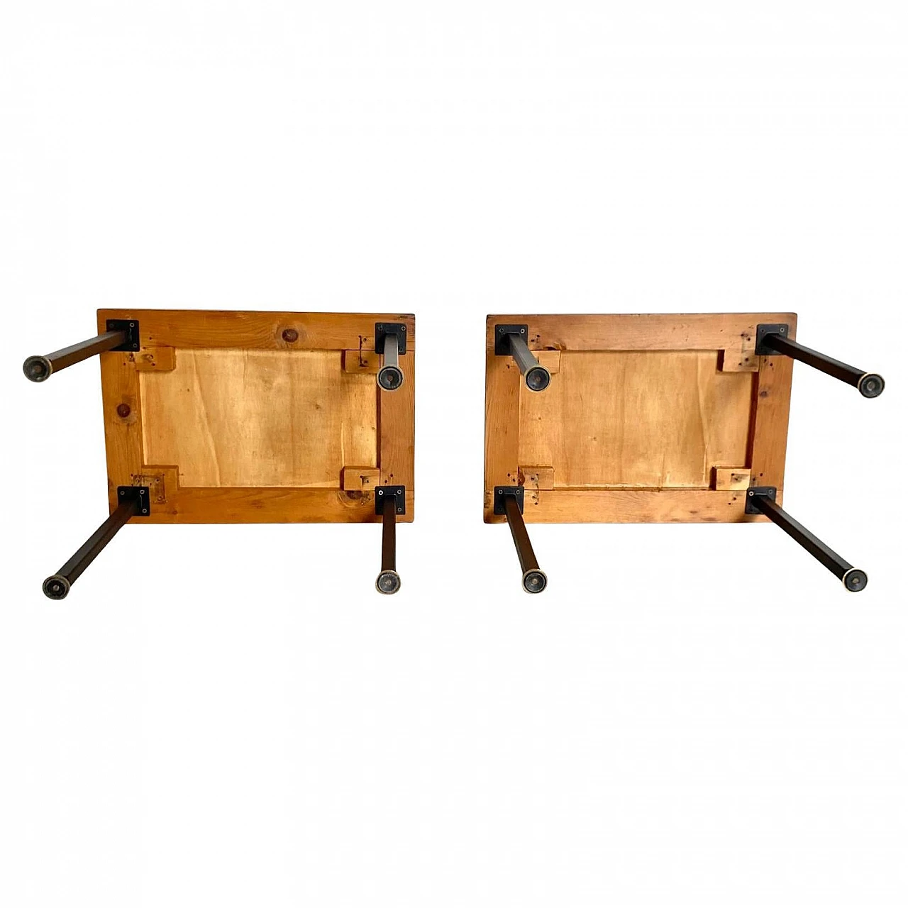 Pair of teak and brass bedside tables from the 1950s 6