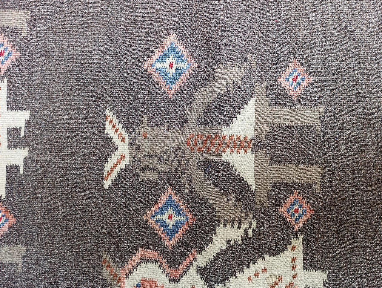 Kilim scandinavian carpet brown, Finland, 70s 2