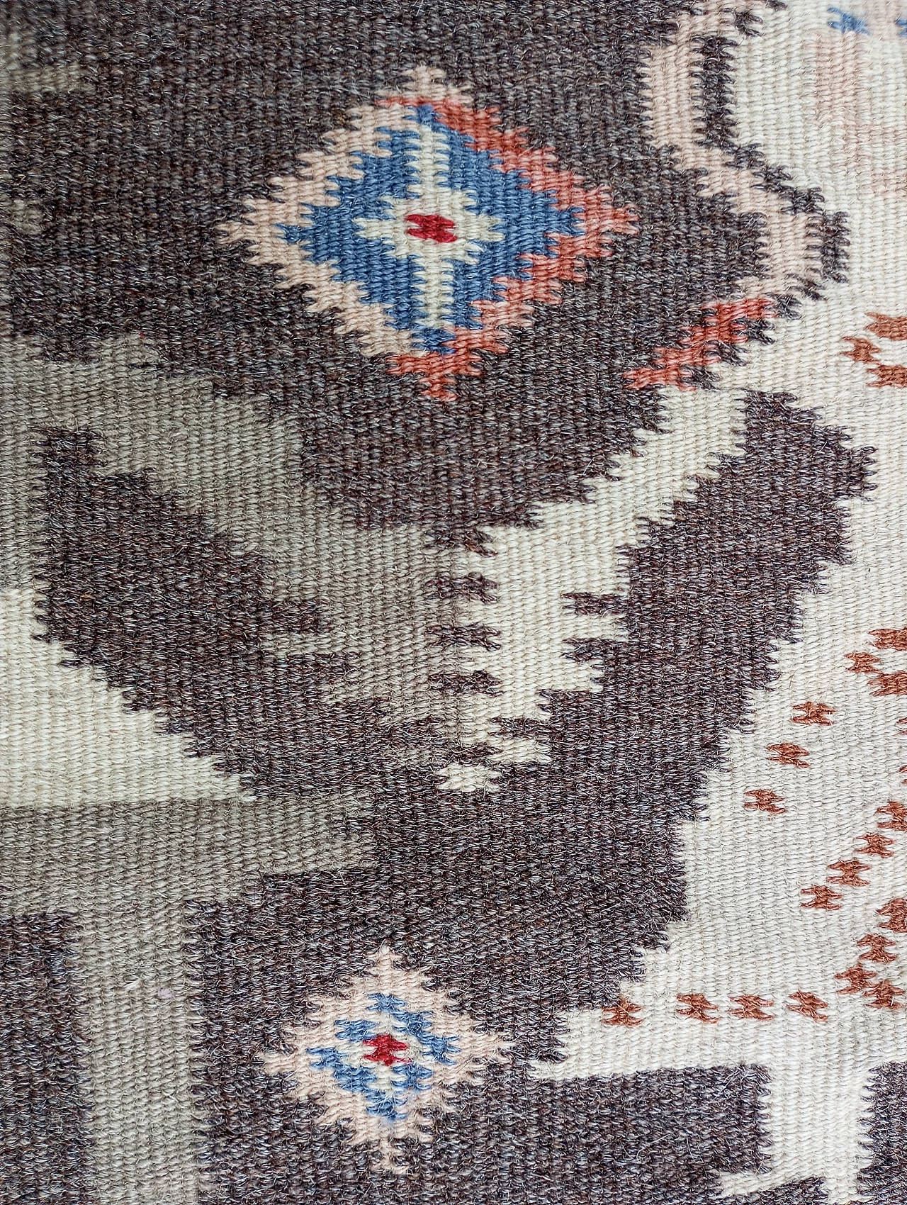 Kilim scandinavian carpet brown, Finland, 70s 10