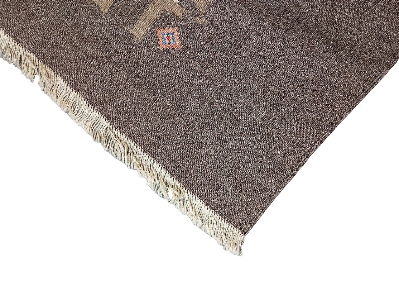 Kilim scandinavian carpet brown, Finland, 70s 11