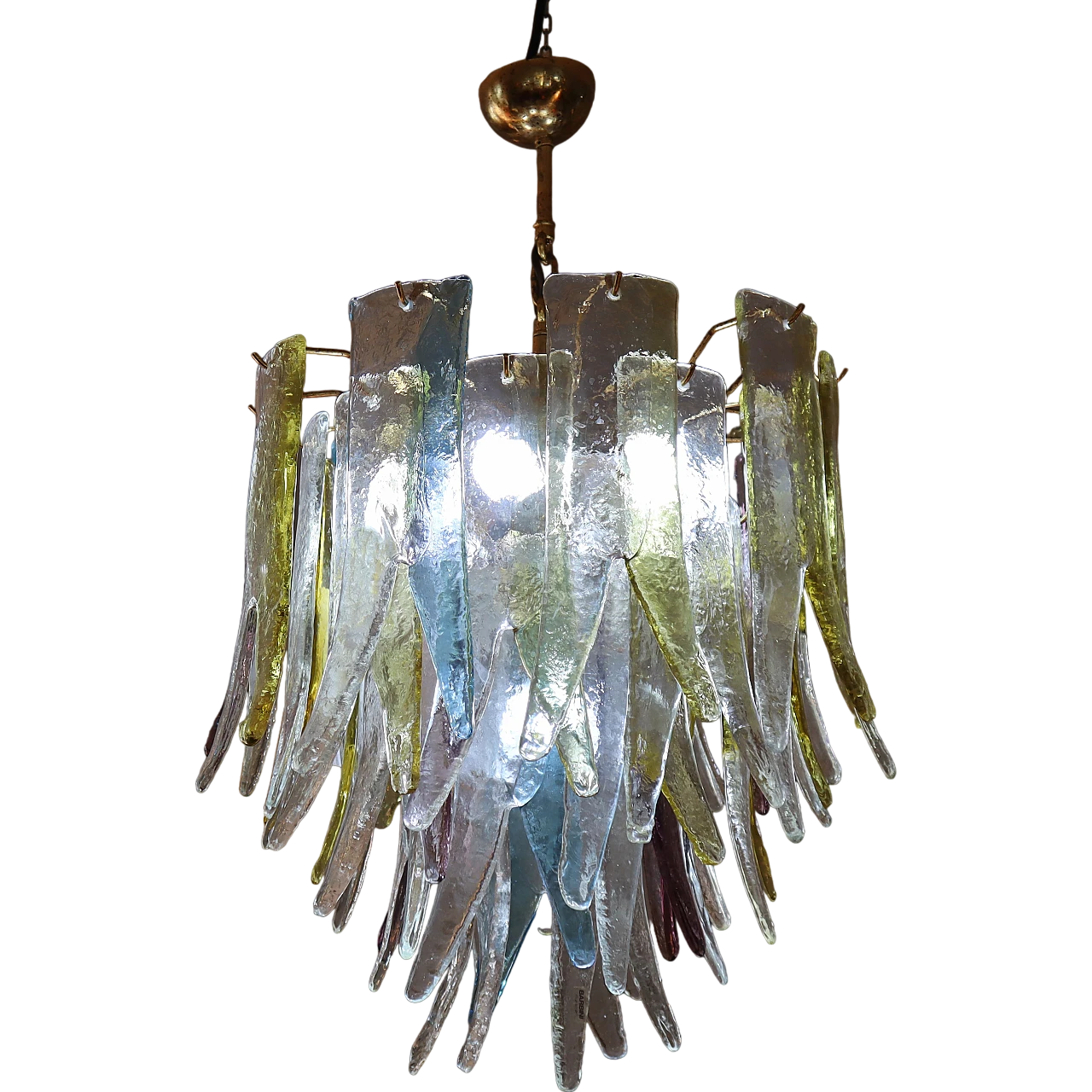 Murano Glass policrome chandelier by Barbini, 1970s 13