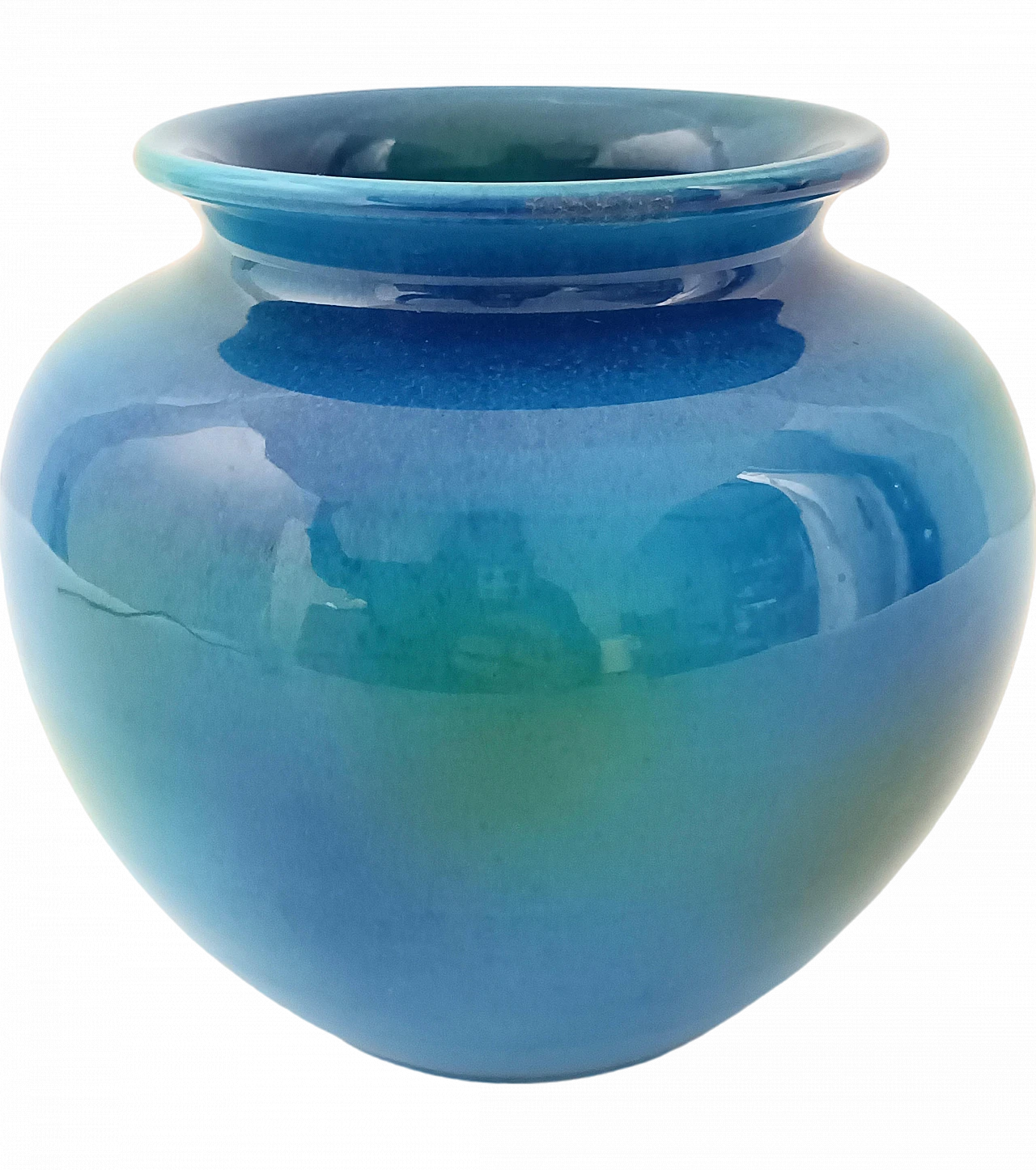 Blue Ceramic Vase by Aldo Londi for Bitossi and Italica Ars, 1970s 11