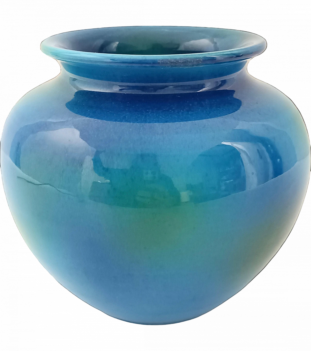 Blue Ceramic Vase by Aldo Londi for Bitossi and Italica Ars, 1970s 12