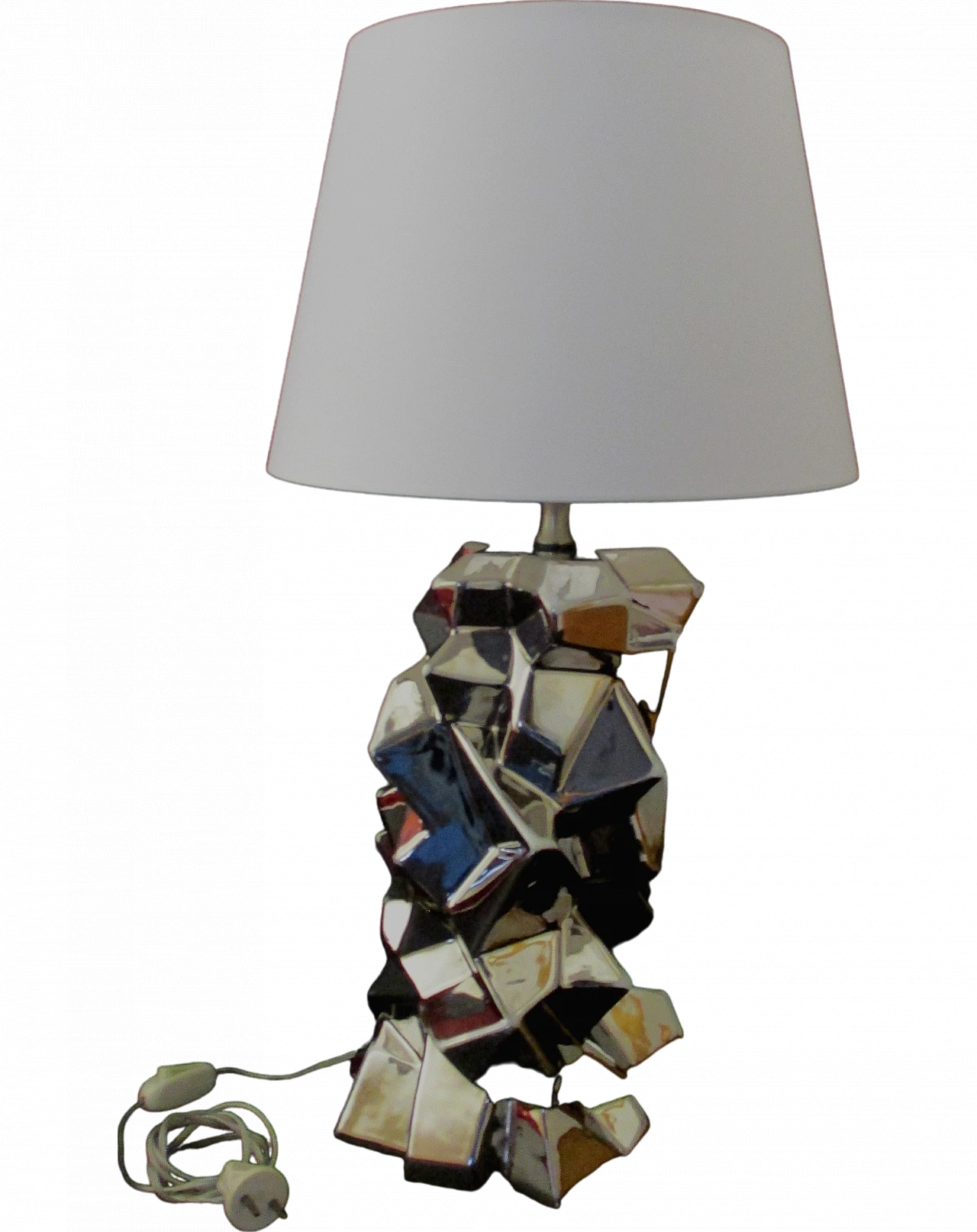 Ugo Zaccagnini cubic ceramic lamp, 1960s 11