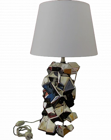 Lampada Ugo Zaccagnini in ceramica cubiforme, anni '60