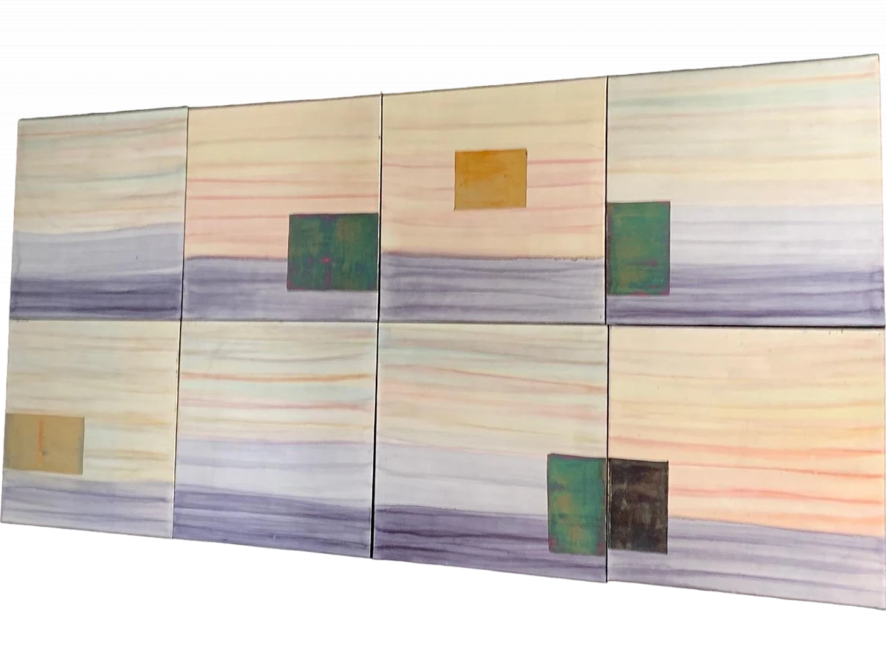 Iridescent Polychrome Abstract Panels in Metal, 1980s, Set of 8 18