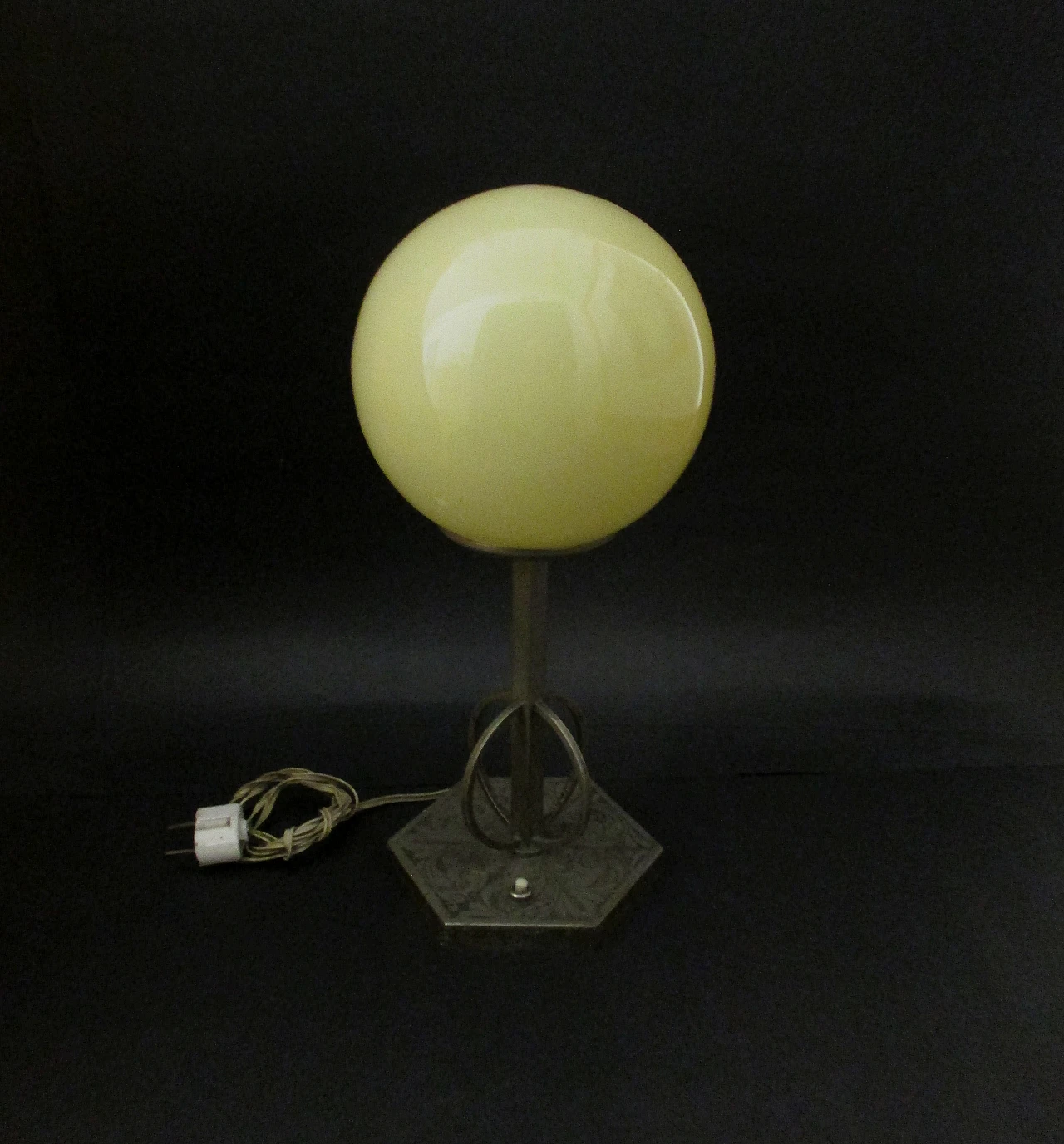 Gio Ponti lamp in nickel-plated brass and glass, 1930s 1