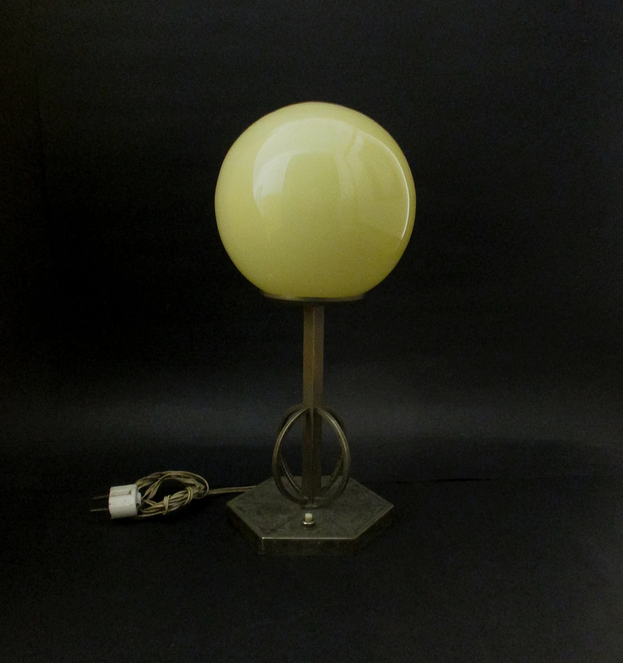 Gio Ponti lamp in nickel-plated brass and glass, 1930s 3