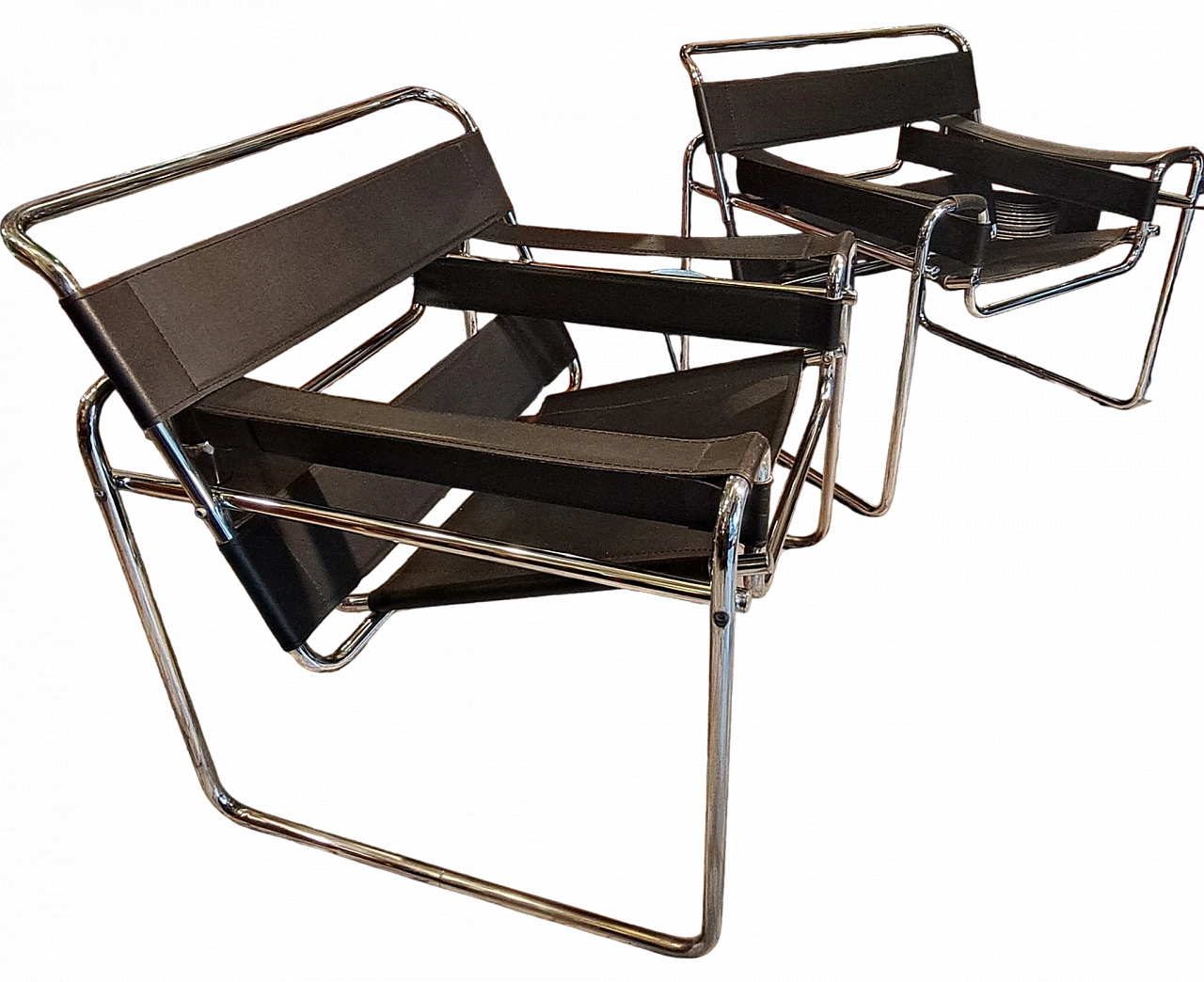 Pair of B3 Wassily armchairs by Marcel Breuer, 90s 8