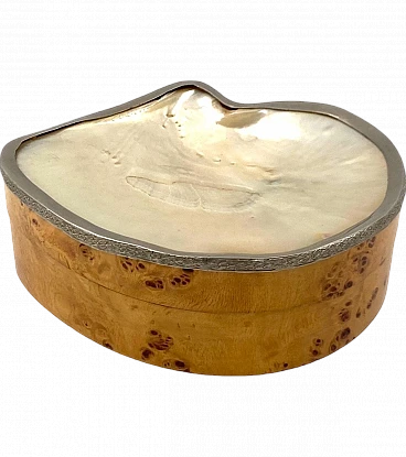 Hollywood regency shell and burl jewelry box, Italy 1970s