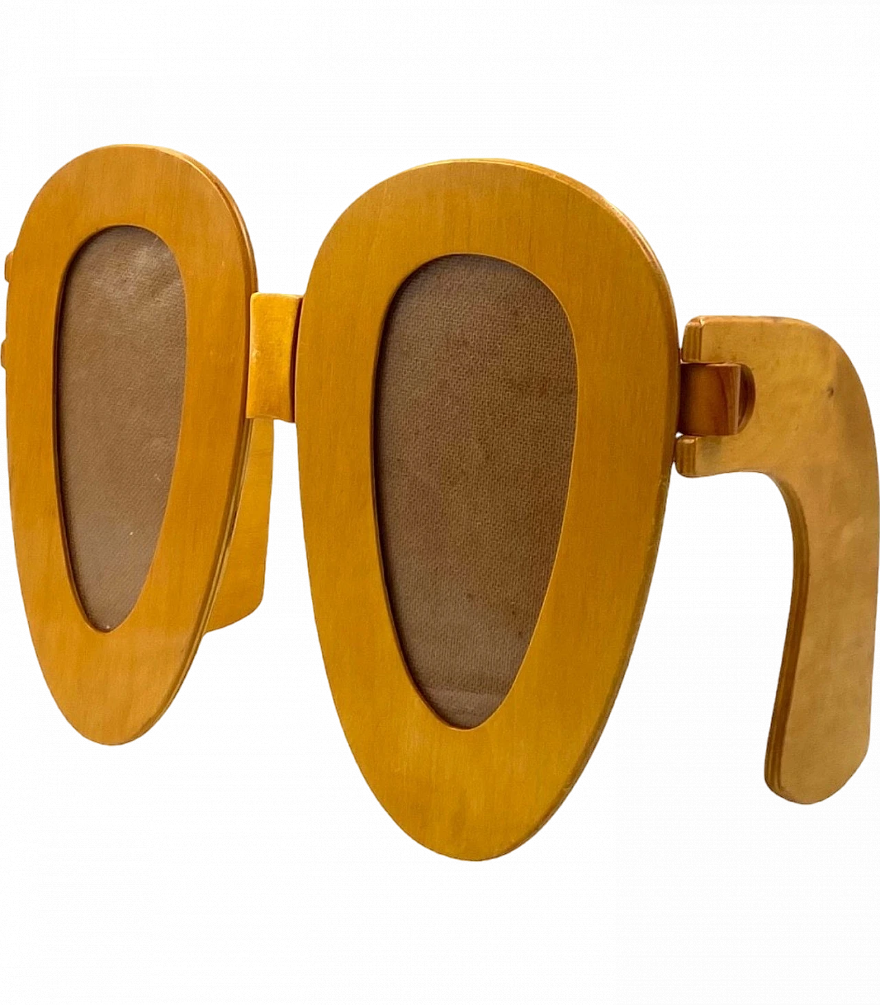 Wooden glasses shaped double photo frame, 1980 23