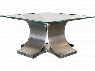 Square steel coffee table from the 70s