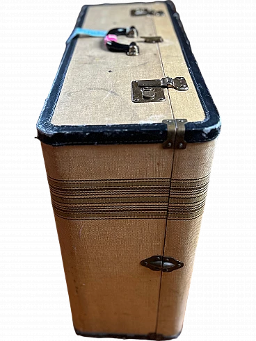 Vintage suitcase parchment and leather, 70s