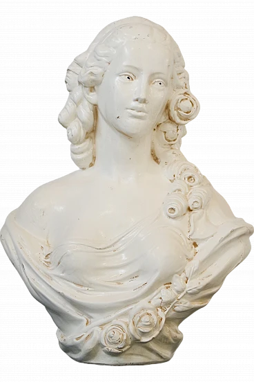 Mid-Century plaster bustsculpture  of a woman, 1950s