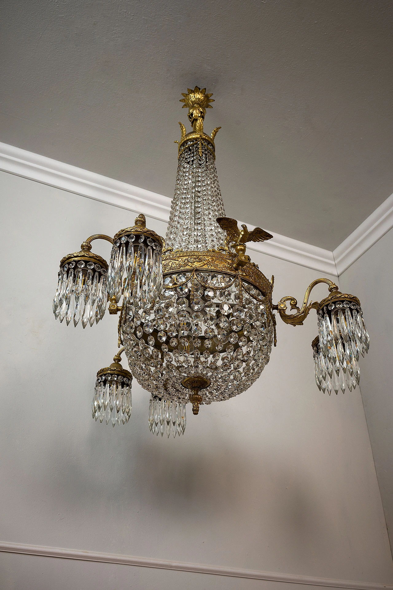 Empire crystal chandelier, 1920s 3