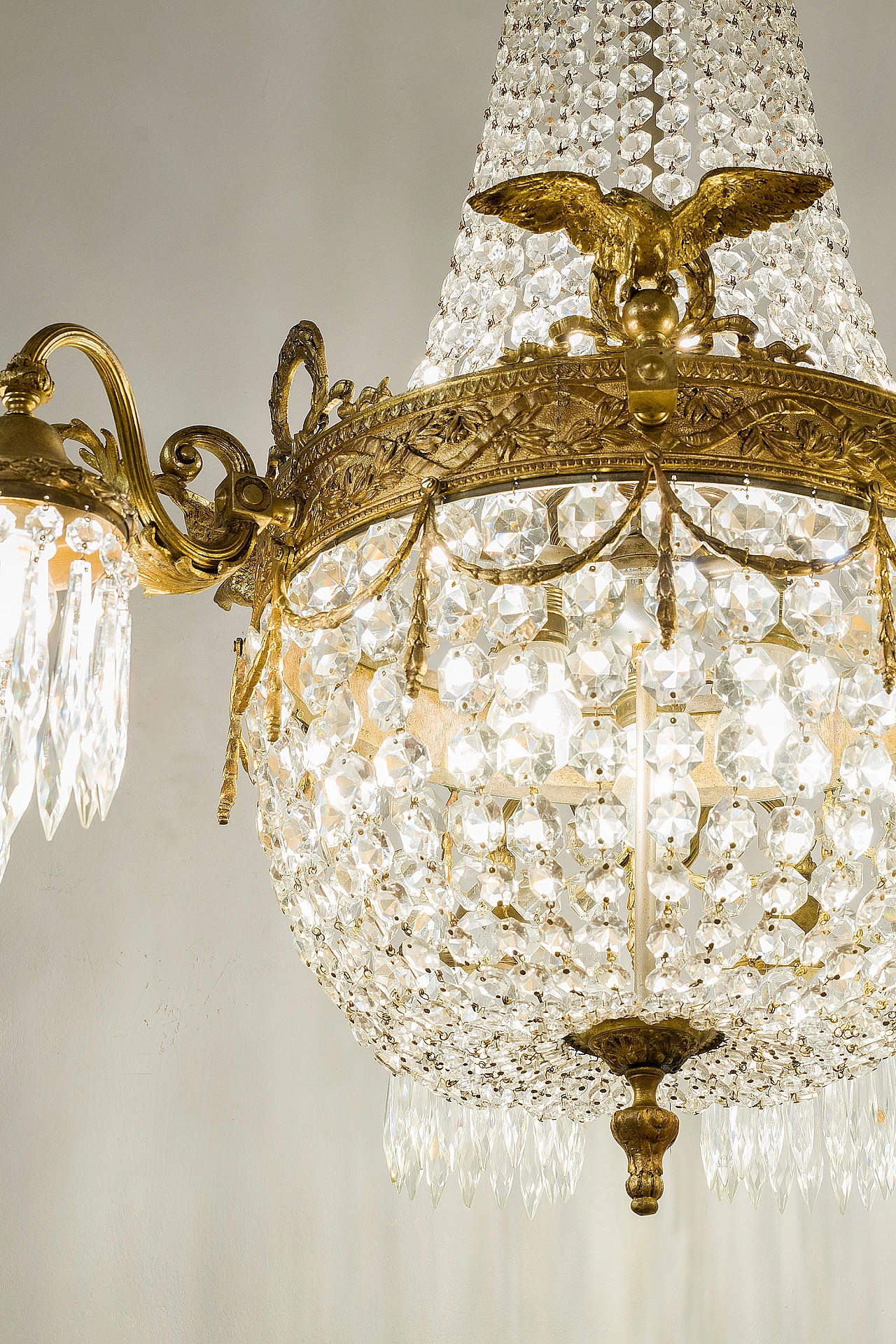 Empire crystal chandelier, 1920s 4