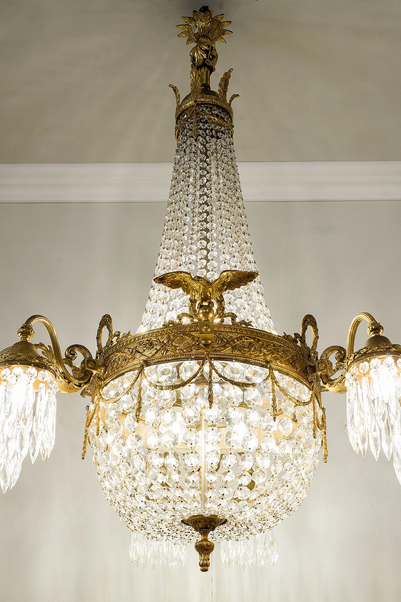 Empire crystal chandelier, 1920s 5