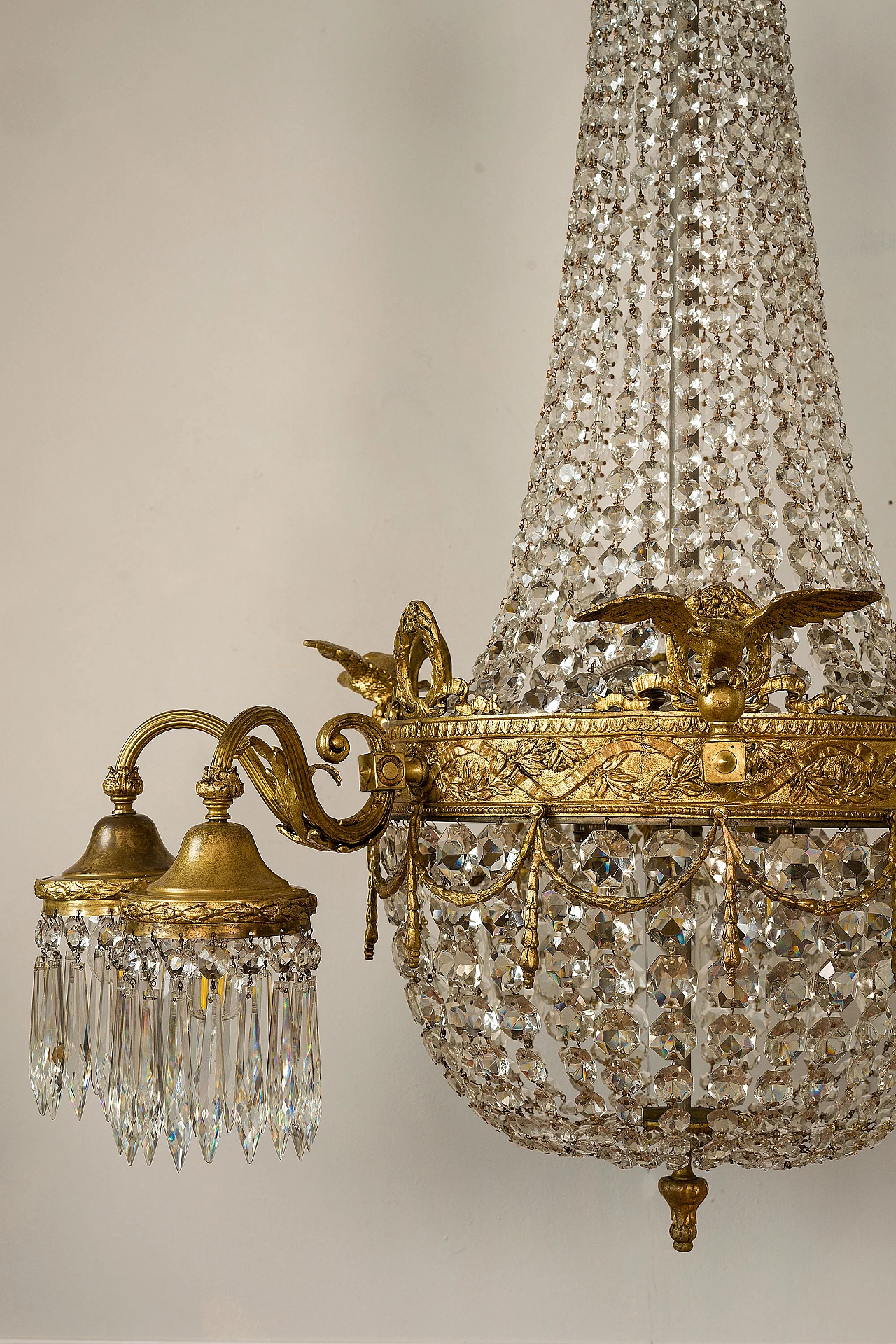 Empire crystal chandelier, 1920s 6