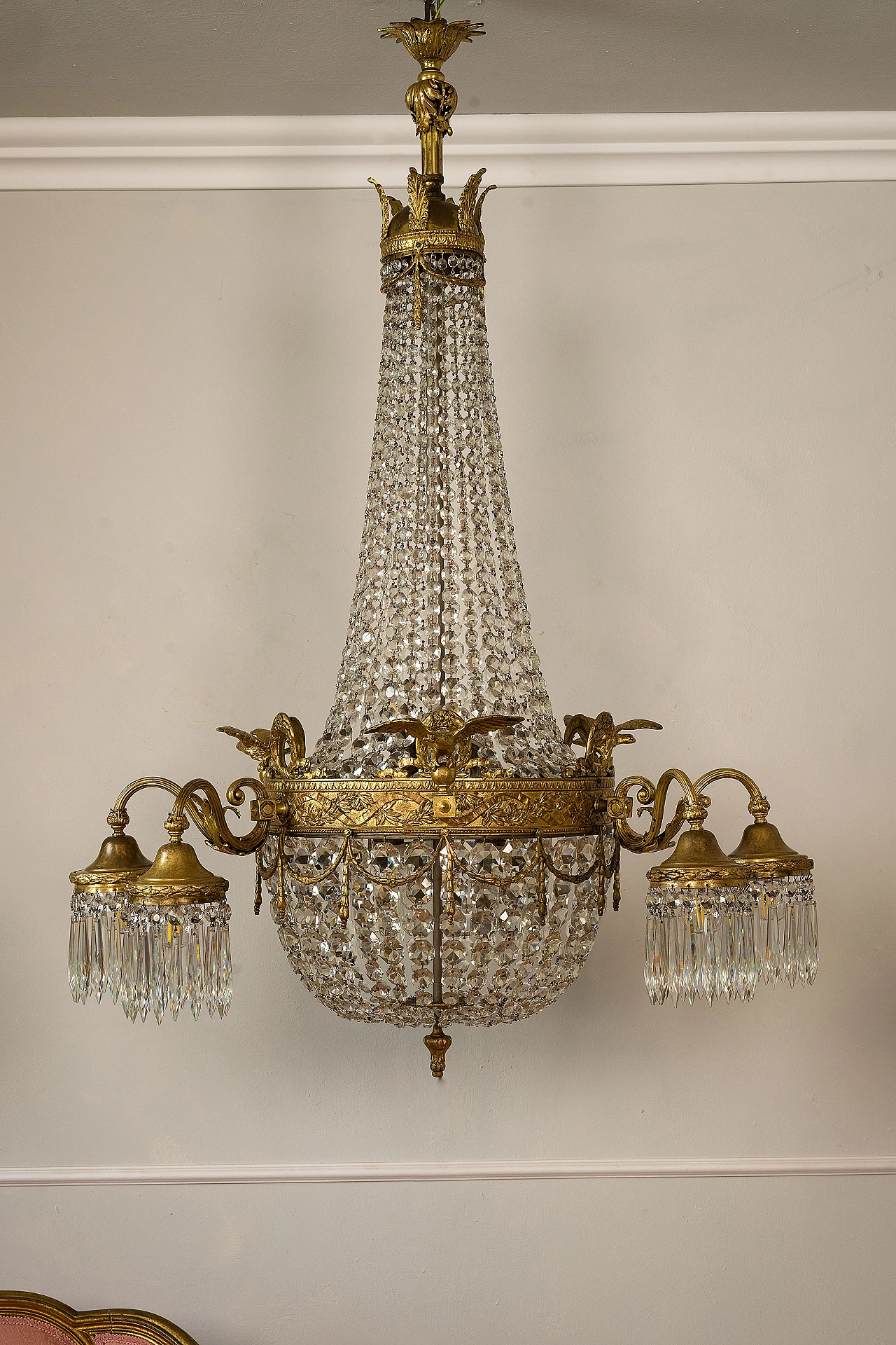 Empire crystal chandelier, 1920s 8