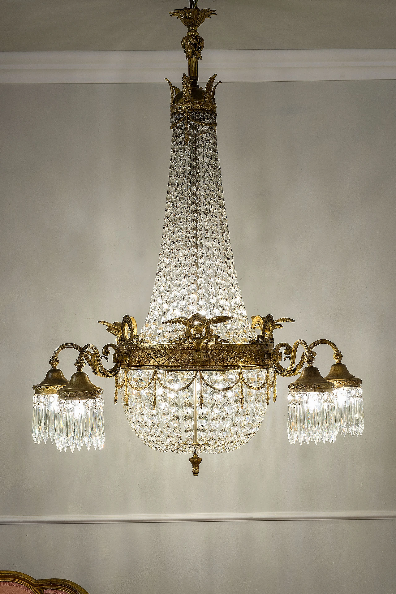 Empire crystal chandelier, 1920s 9