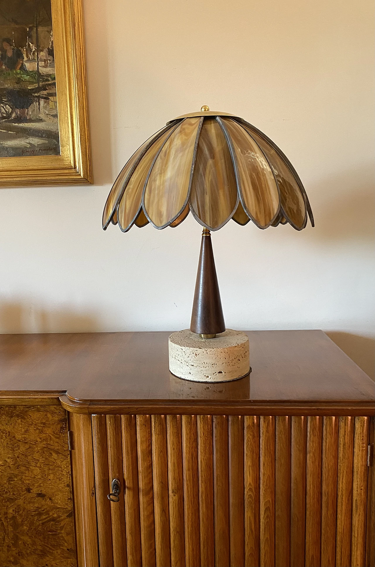 Hollywood regency table lamp, 70s 2