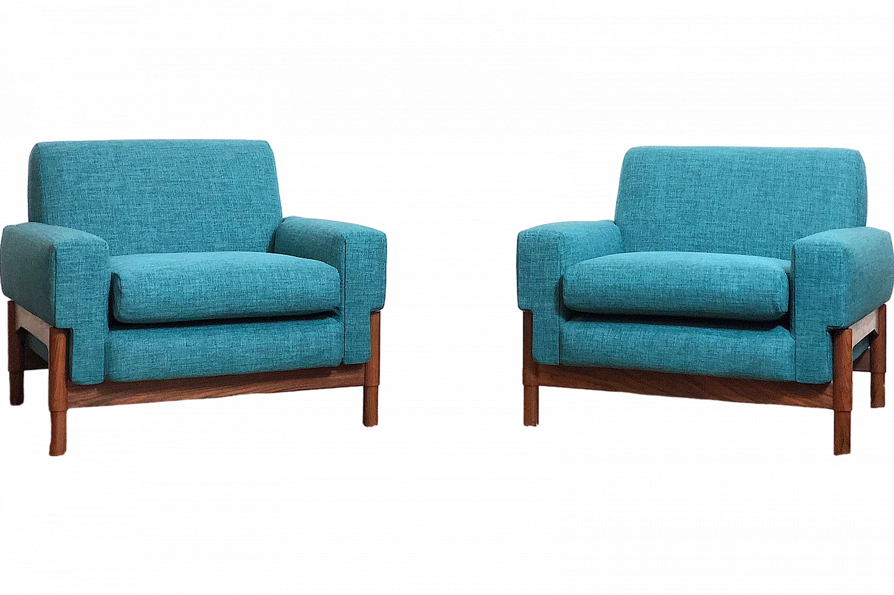 Pair of Kiushu armchairs by Fratelli Saporiti, 1960s 15