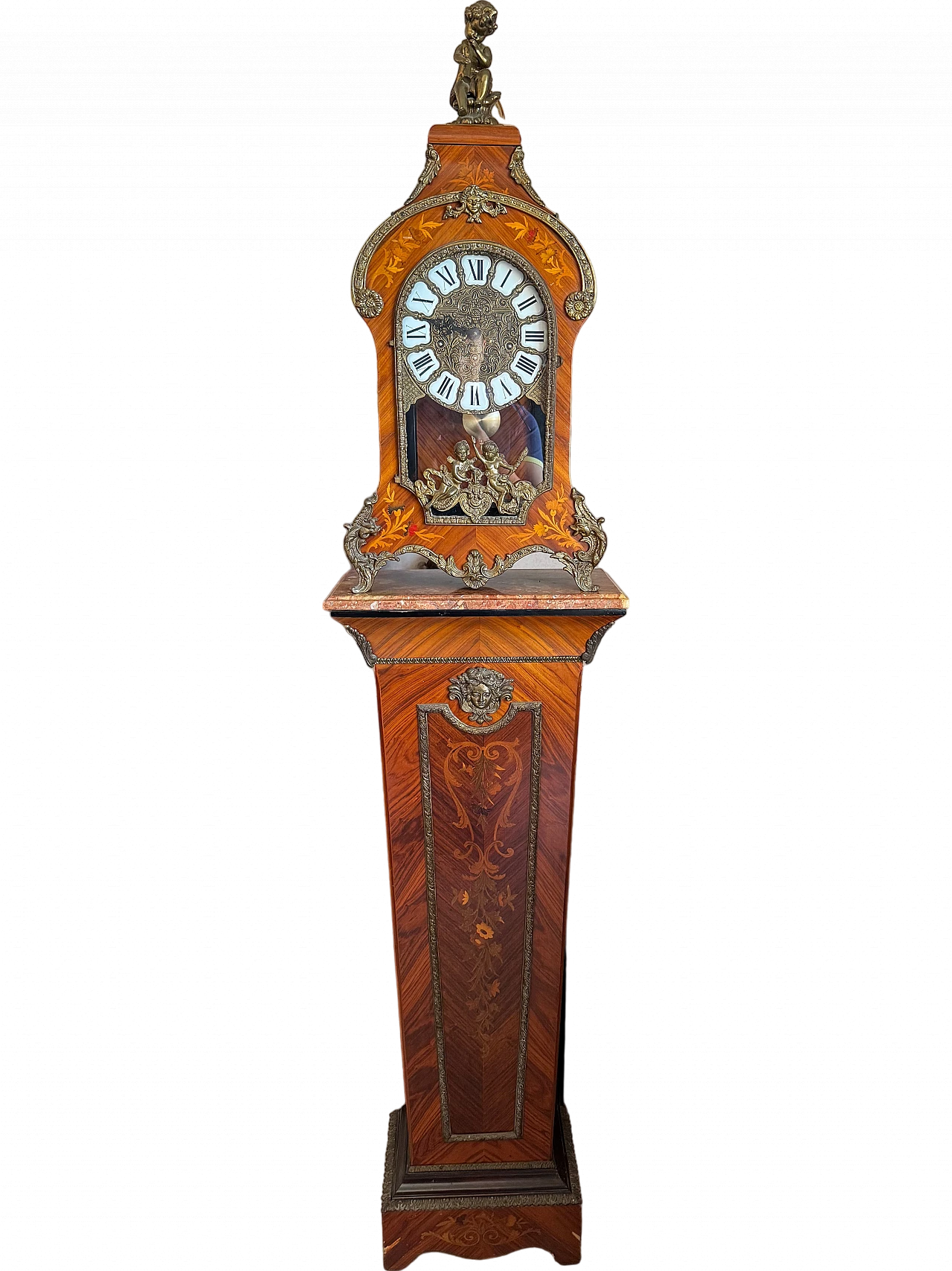 Column pendulum clock, boulle style, 1960s 5