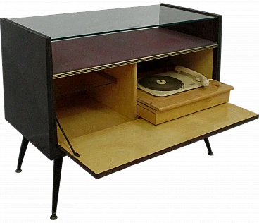 Bar cabinet with Philips turntable by Nanetti, 1950s