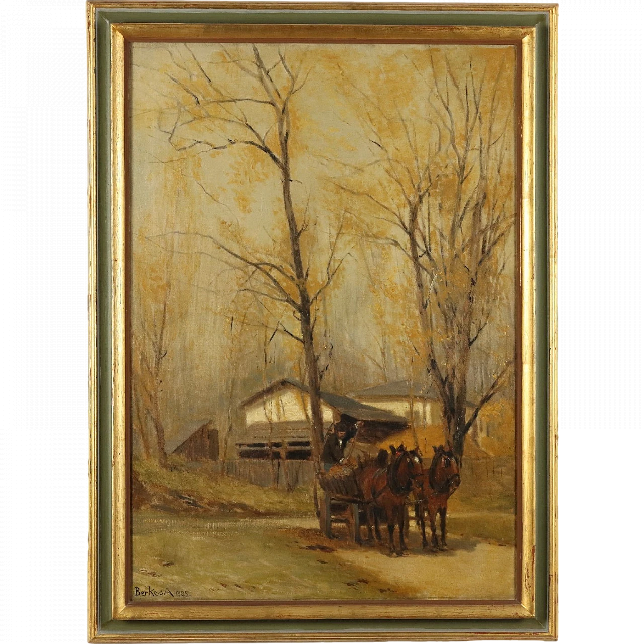 Painting by Antal Berkes, oil on canvas, early 20th century 11