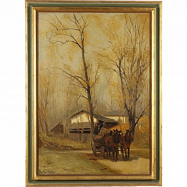 Painting by Antal Berkes, oil on canvas, early 20th century