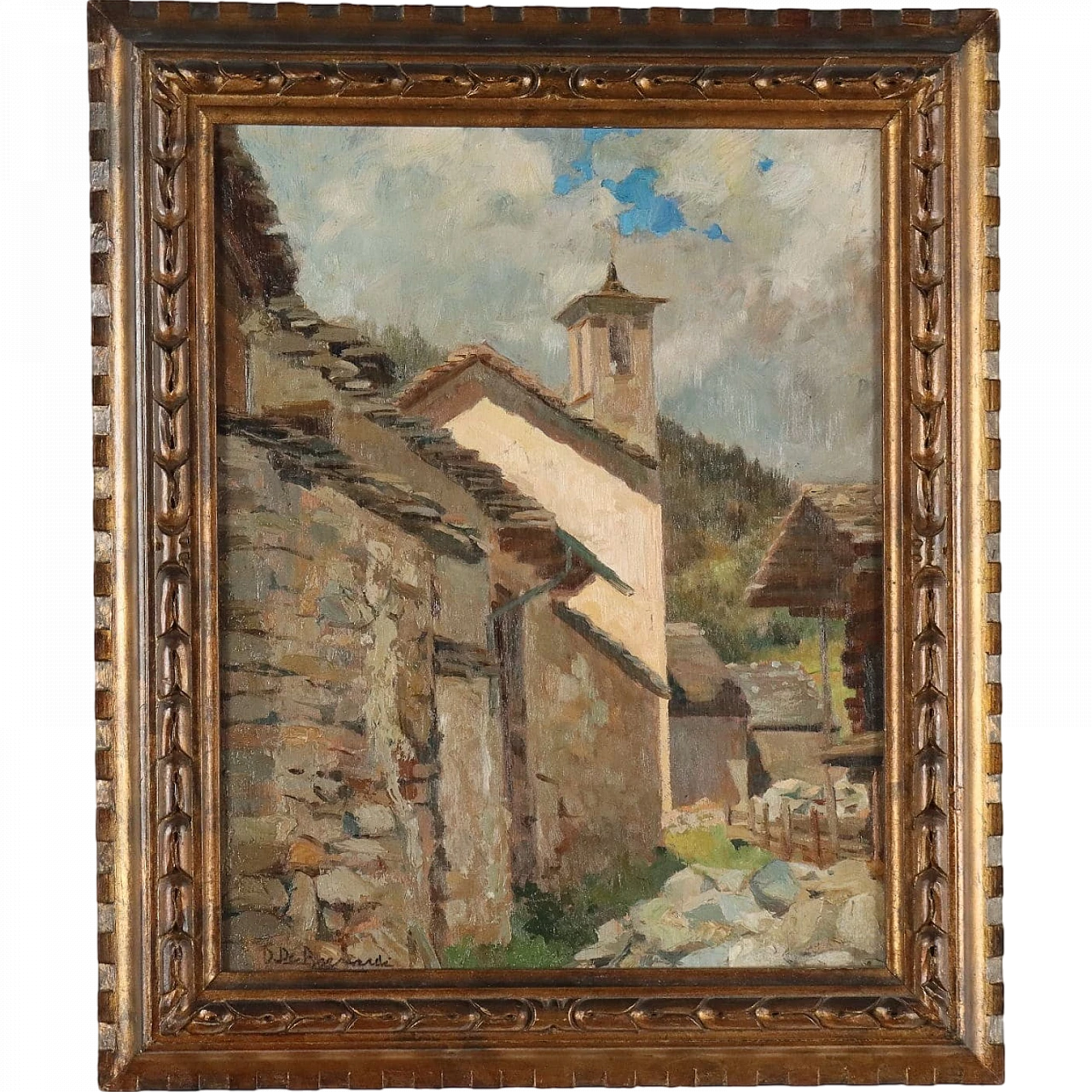 Painting by Domenico De Bernardi, oil on panel, 1920s 11