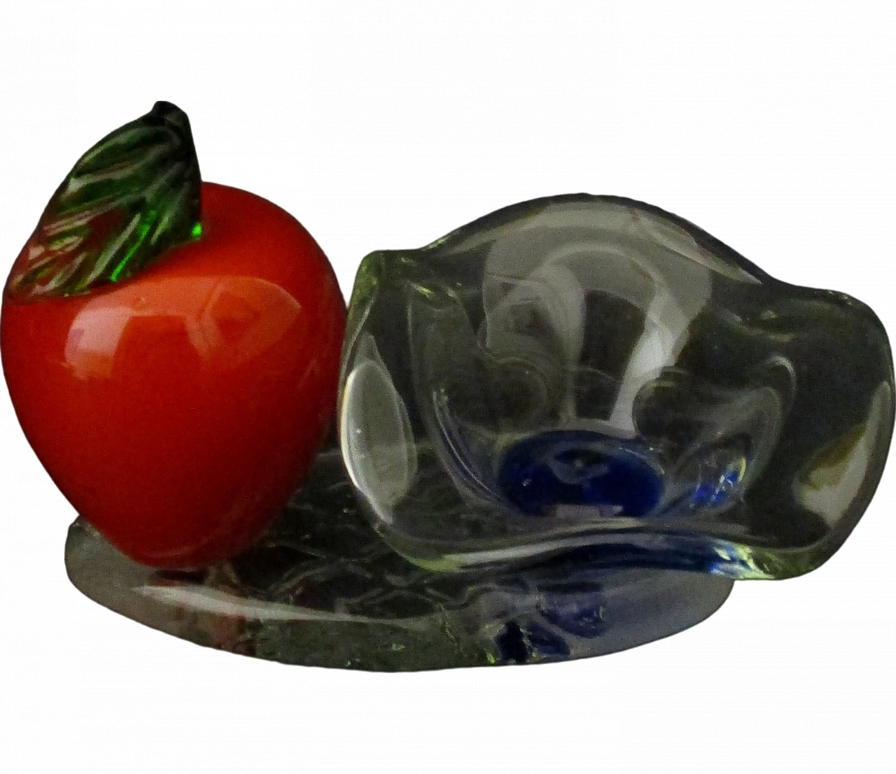 Artistic Murano glass ashtray with apple, 1960s 7