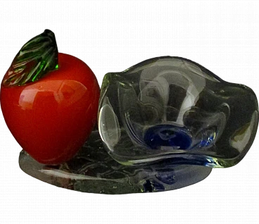 Artistic Murano glass ashtray with apple, 1960s