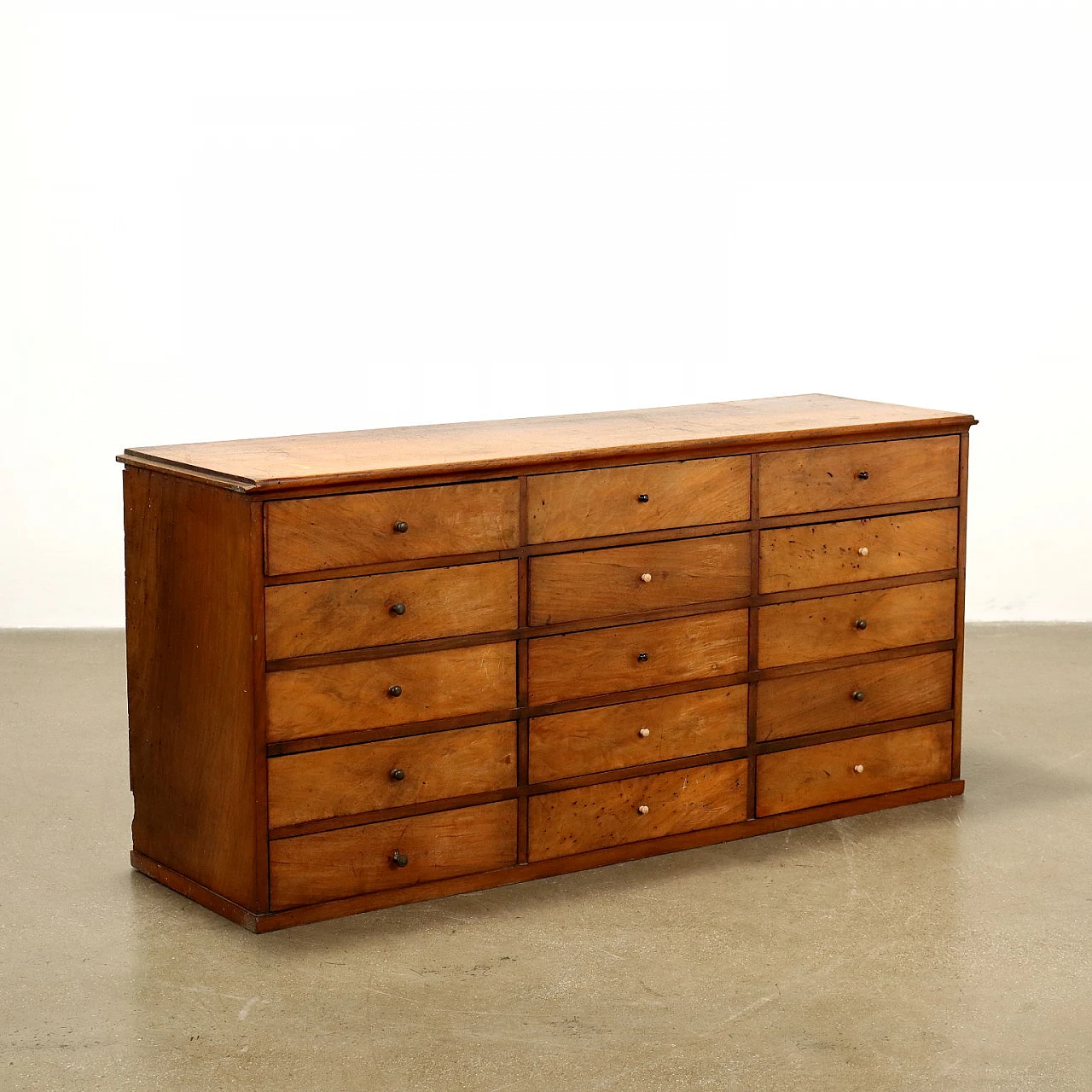 Walnut chest of drawers with 12 pine drawers , 20th century 2