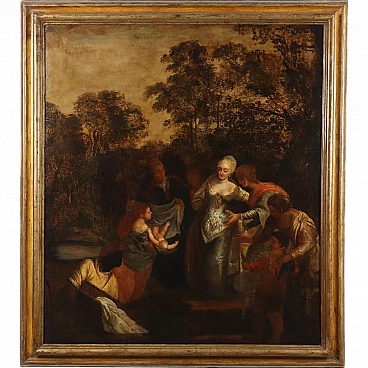 Painting religious subject oil on canvas, 18th century