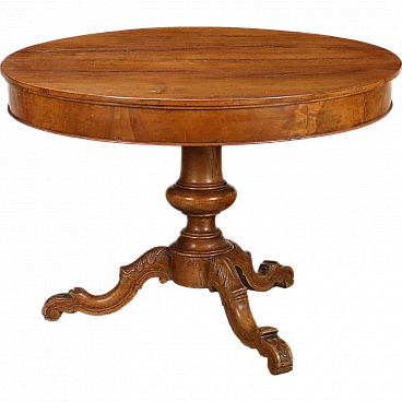 Round table Louis Philippe walnut , 19th century