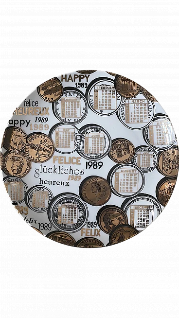 Fornasetti calendar plate, 1989