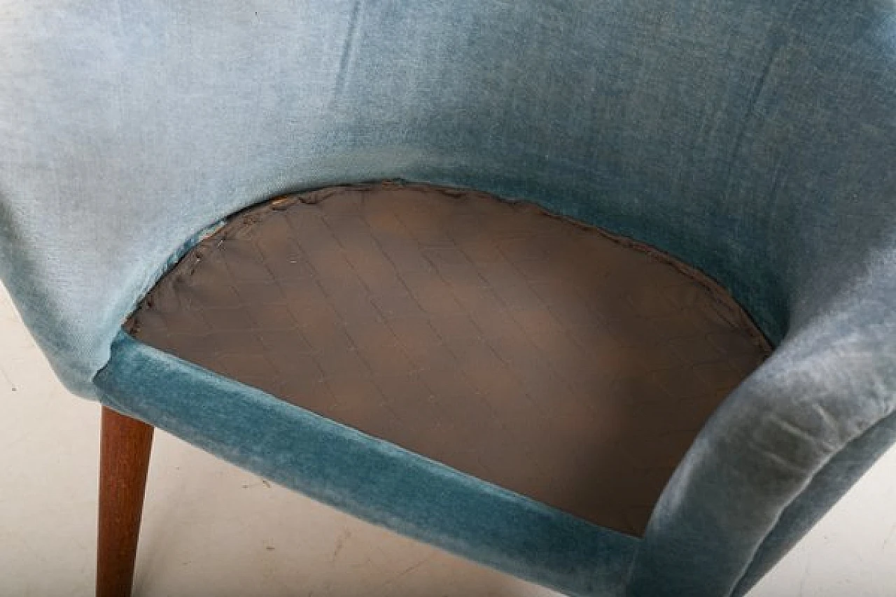 Pair of armchairs in teak and mohair, 1950s 11