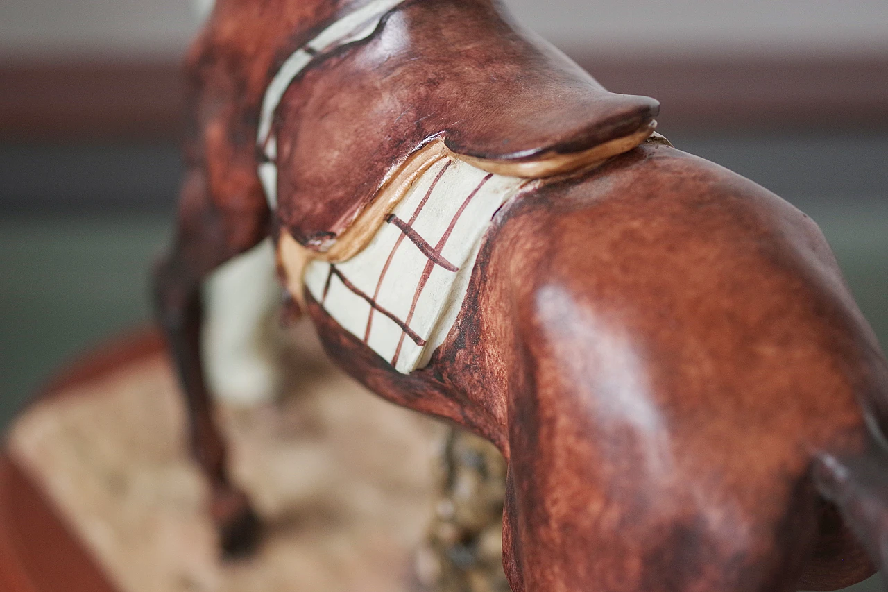 A. Saulini ceramic sculpture of Horse and Woman, 1970s 6