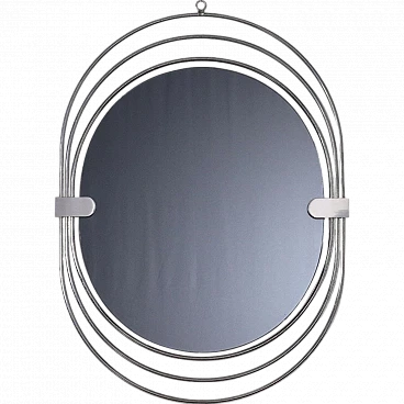 Metal and glass wall mirror, 1970s