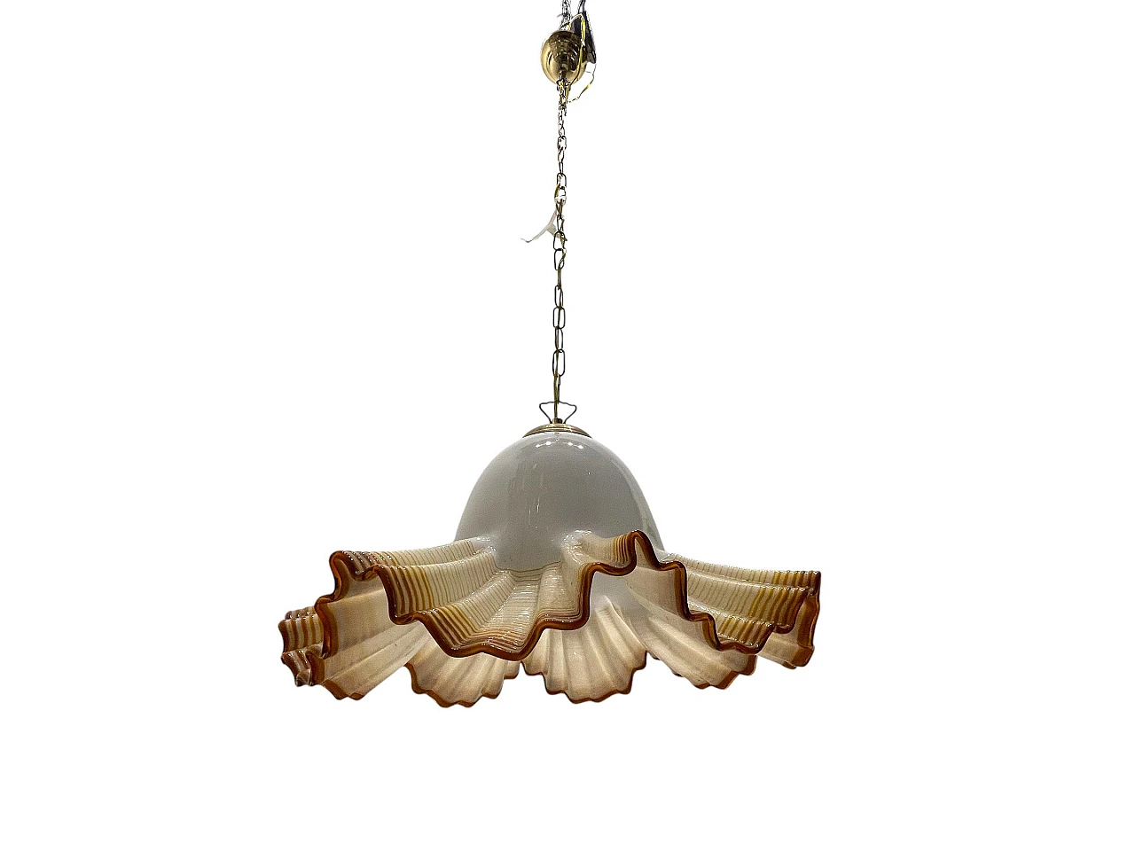 Murano Glass Frilly Light Pendant, 1970s 1